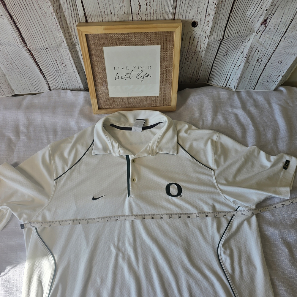 Men’s University of Oregon Ducks White Nike Dri-FIT Polo XL Golf Preppy Outdoor - Picture 3 of 13